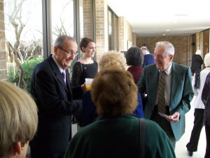 Dr. Blount (left) during reception web
