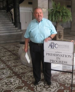 Michael Jenkins in Hotel Bentley lobby PIP award presentation